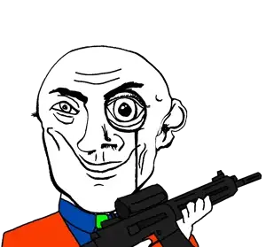variant:danny_yn subvariant:mineral_inspecteur tie suit red jacket blue shirt green no beard shaved mustache smirk smile happy eyebrows neutral black eyes bald rifle gun holding m16 scope 3.png
