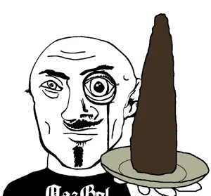 variant:danny_yn subvariant:mineral_inspecteur nazbol nationalism socialism black shirt goatee mustache apathetic neutral eyebrows eyes bald variant platejak poop plate food 2.png