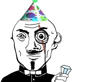 transparent_background uncolored_skin black_shirt white_bowtie bowtie suit goatee mustache apathetic kratos black_eyes party party_hat hat diamond tanzanite gem 10.png