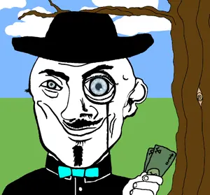 grass tree clouds uncolored_skin tie suit red_bowtie bowtie goatee mustache smirk smile happy eyebrows neutral aryan blue_eyes a10_eyes hat cowboy money dollar_bill 4.png