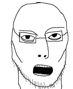 jasonjak, glasses, open mouth, soyjak, stubble