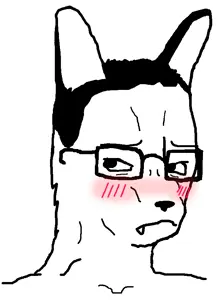 chudjak, blush, closed mouth, ears, eyebrows, furry, glasses, hair, looking away, looking to the left