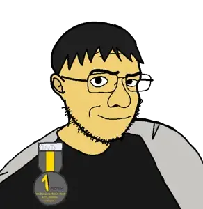 246652 - soybooru.com - 'party 1_year_on_bald_men_with_glasses_website 1soyjak black_eyes blonde_hair closed_mouth epicflextapevideobro glasses hair looking_at_you nate_higgers natejak open_eyes portrait sharty short_hair.png
