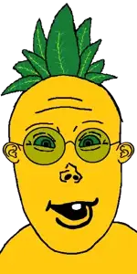 vlodson, brimstone, ear, food, fruit, glasses, leaf, no beard, pineapple, tinted glasses