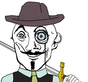 transparent_background uncolored_skin vest black_vest blue_shirt suit green_tie tie goatee handlebar_mustache mustache smirk smile happy eyebrows aryan blue_eyes a10_eyes cowboy hat sword 17.png