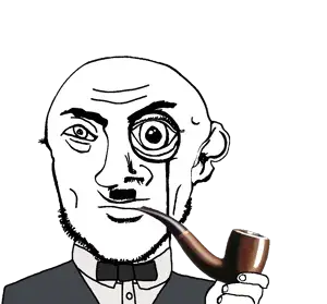 transparent_background uncolored_skin charcoal_jacket cream_suit white_shirt black_bowtie bowtie jacket tie suit stubble beard hairy hitler_mustache hitler nazi german apathetic eyebrows neutral black_eyes bald pipe smoking smoke 13.png