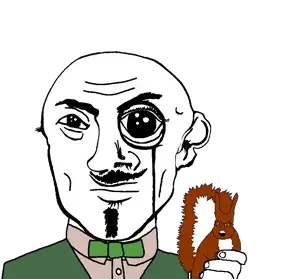 transparent_background uncolored_skin tan_suit green_jacket green_bowtie bowtie jacket tie suit goatee mustache apathetic eyebrows neutral omgsisa black_eyes bald animal subvariant:feralsquirrel variant:feraljak 4.png