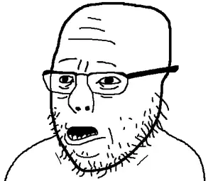 scrimblotroon, unknown, bald, glasses, lips, looking to the left, open eyes, open mouth, portrait, stubble