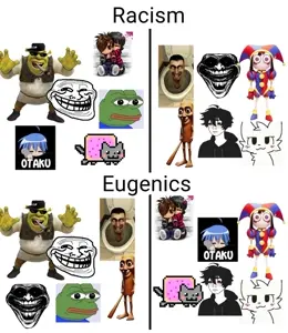 boykisser, pepe, pomni, trollface, tung tung tung sahur, eugenics, femboy, male, newfag, nyan cat