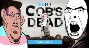 sectionalism, bernd, cobson, impish soyak ears, amerimutt, brown skin, crowd, glasses, gods not dead, ladder