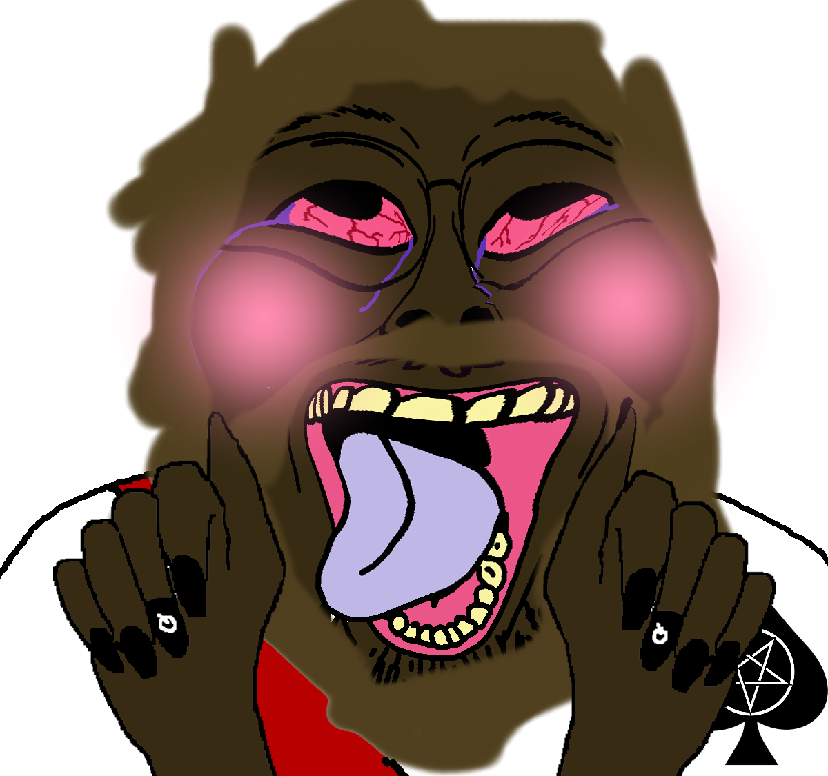 bernd, black skin, blush, brown hair, christian, christianity, crying, distorted, eyebrows, front view