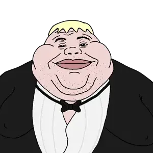 alicia, fat alicia, 1soyjak, blonde hair, bowl cut, closed mouth, fat, front view, hair, half body