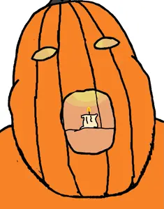 chugsjak, candle, jack o lantern, no eyes, no face, pumpkin, soyjak