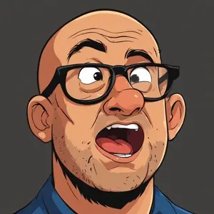 unknown, bald, glasses, open mouth, stubble, white background, white skin