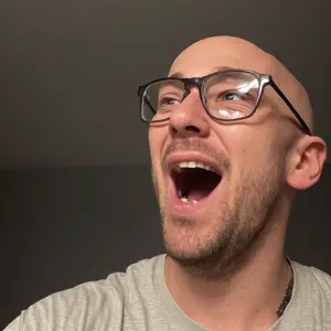 unknown, bald, glasses, open mouth, stubble, white skin