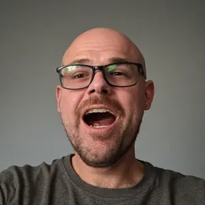 unknown, bald, glasses, open mouth, stubble, white skin