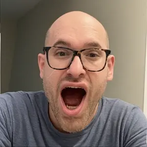 unknown, bald, glasses, open mouth, stubble, white skin