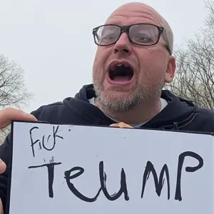 donald trump, unknown, bald, glasses, open mouth, stubble, white skin