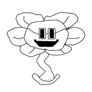 flowey, floweyjak, 1soyjak, black eyes, flower, front view, full body, gem, glasses, ias