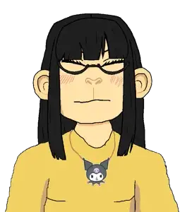210993 - soybooru.com - asian banana black_hair blush eyelashes eyes female food fruit full_body glasses hair kuromi_(sanrio) long_hair necklace nintendo nintendo_switch sanrio skirt slant_eyes soychang soytan.png