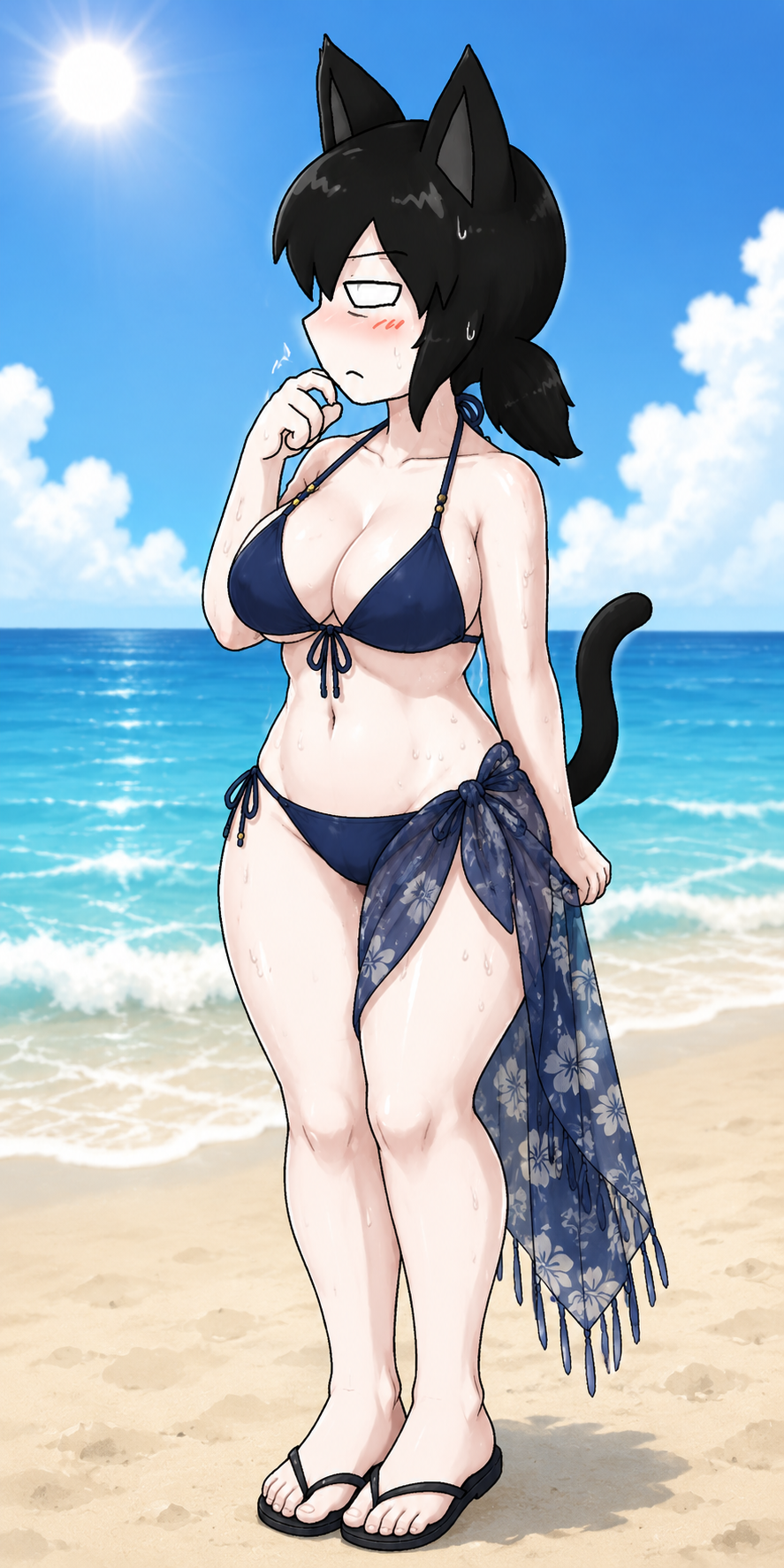 mexiaryan gerontophile, tama, beach, big breasts, bikini, black hair, blush, bowtie, breasts, brimmiest comments section☣️☣️☣️ do not enter☣️☣️☣️