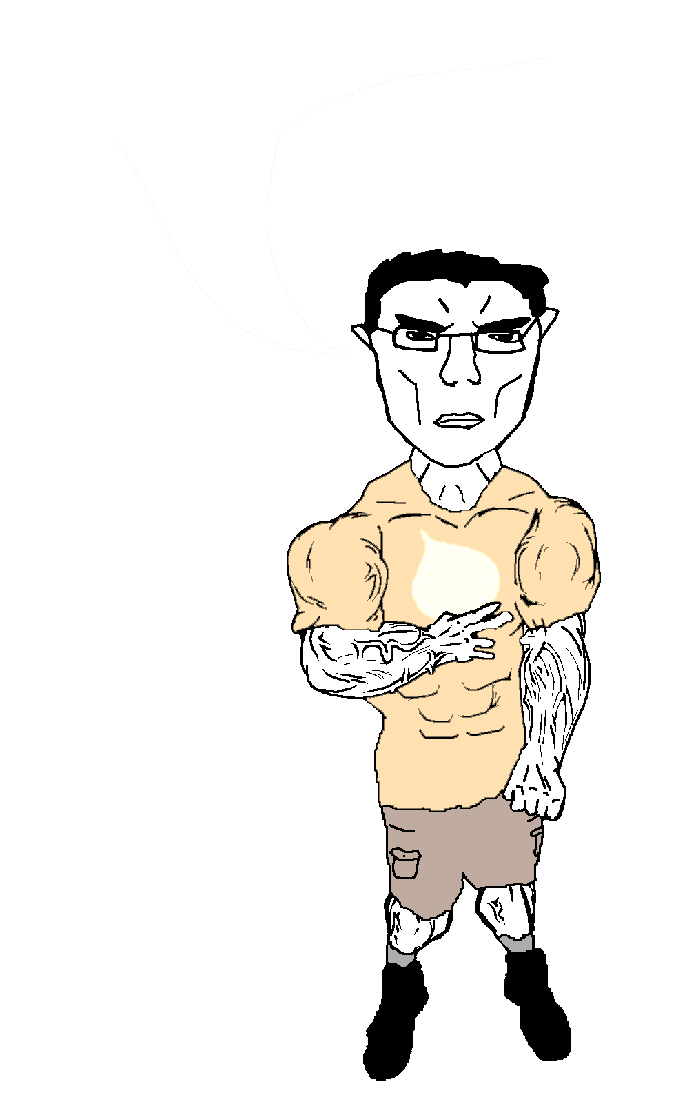 chudjak, chudjak front, unbotheredchud, anonymous, black eyes, black hair, chud, chud (soybooru), closed mouth, clothes