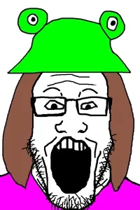 markiplier soyjak, clothes, froge, glasses, hair, hat, open mouth, soyjak, stubble