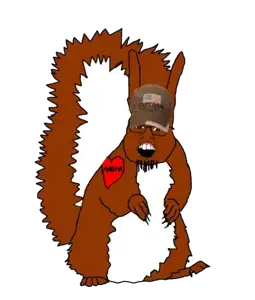 feraljak, feralsquirrel, squirreljak, 1soyjak, angry, animal, brown eyes, brown skin, clothes, front view