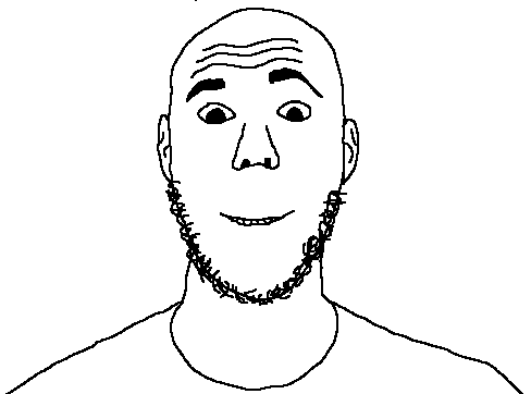 robbert, bald, ear, forehead lines, front view, glasses, happy, looking at you, no glasses, nuvariant