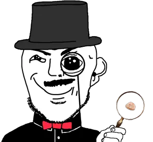 transparent_background uncolored_skin tie suit red_bowtie bowtie stubble beard hairy mustache smirk smile happy neutral omgsisa black_eyes top_hat magnifying_glass sunstone 11.png