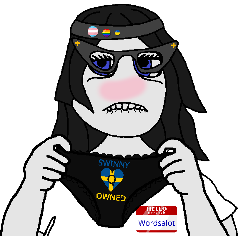 soytan, 1soyjak, biting lips, biting tongue, black hair, black panties, blue eyes, bowl cut, closed mouth, front view