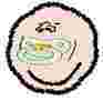 impish soyak ears, impish ball, babyjak, baby, ball, black eyes, closed mouth, hair, low quality, pacifier