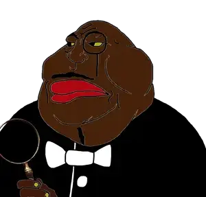 233335 - soybooru.com - 1soyjak angry bald bowtie closed_mouth clothes danny_yn fat goatee hands lips magnifying_glass meximutt mineral_inspecteur muscular_engineer mustache namefags obese portrait transparent transparent_background uncolor.png