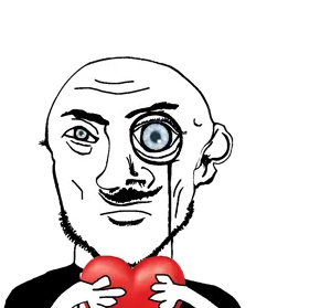 transparent_background uncolored_skin nazbol nationalism socialism black_shirt stubble beard hairy mustache frowning sad neutral eyebrows aryan blue_eyes a10_eyes bald heart 8.png