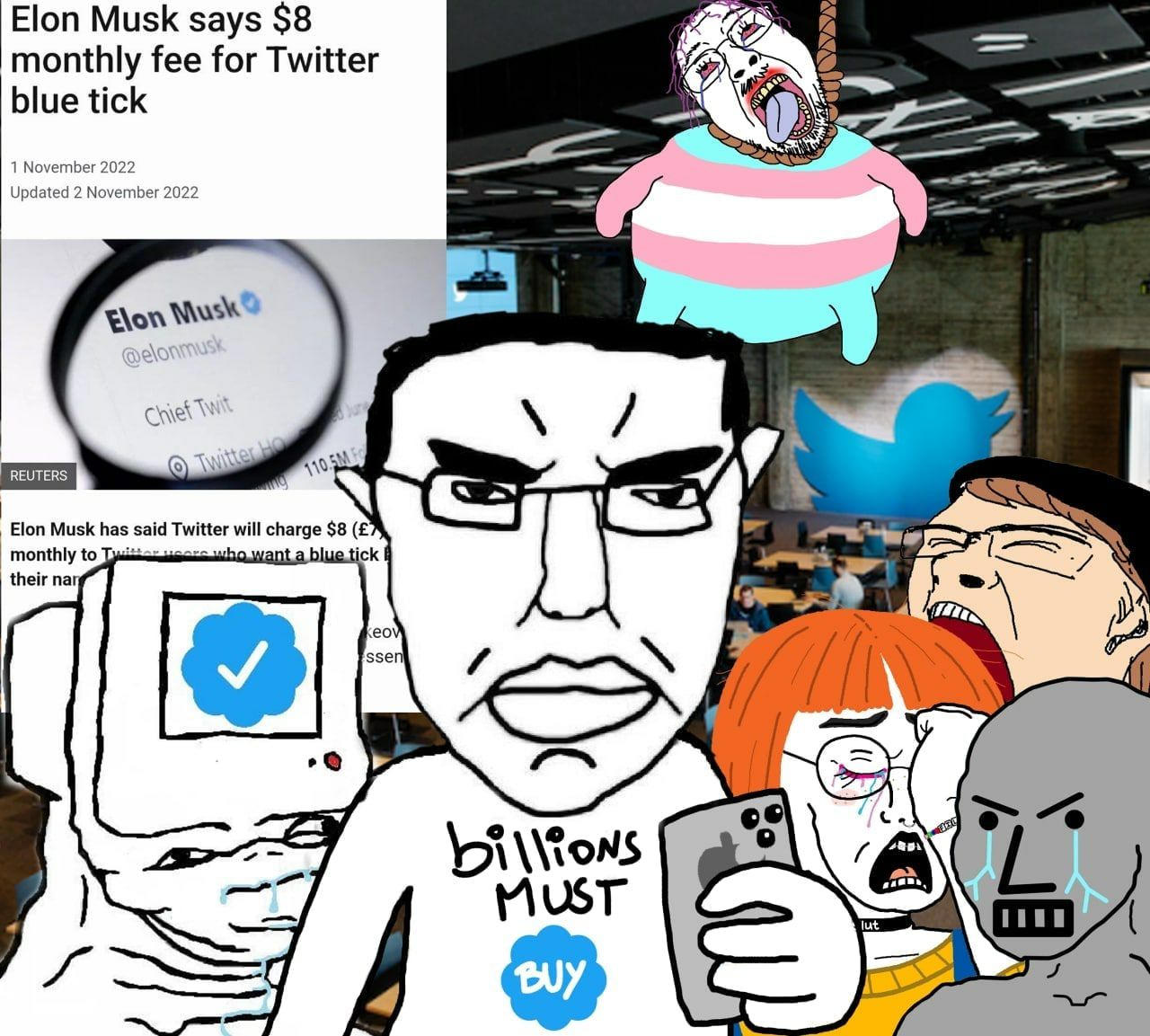 wojak, bernd, chudjak, hanging troonjak, pol face, troonjak, 2soyjaks, ack, arthoe, bloodshot eyes