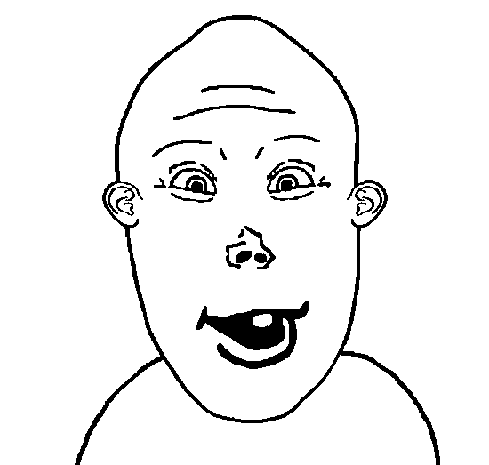 vlodson, vlod side, spinnerz!, animated, bald, monochrome, no beard, no glasses, one tooth, open eyes