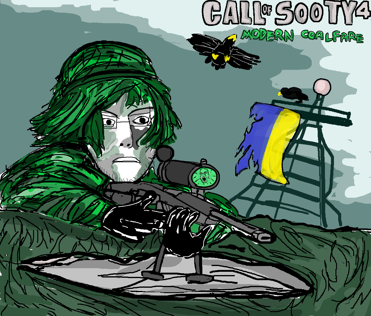 cobson, jasonjak, animal, bird, call of sooty, chernobyl, firearm, grass, gun, holding gun