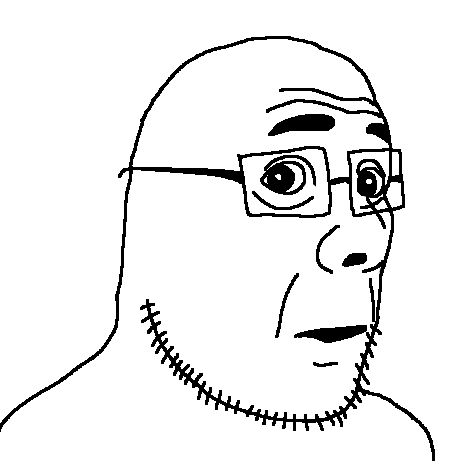 unknown, 1soyjak, bald, black eyes, closed mouth, glasses, nuvariant, open eyes, portrait, side view