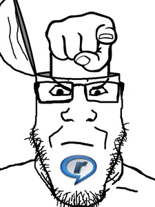 markiplier soyjak, angry, glasses, hands, head box, logo, pointing, realplayer, soyjak, stubble