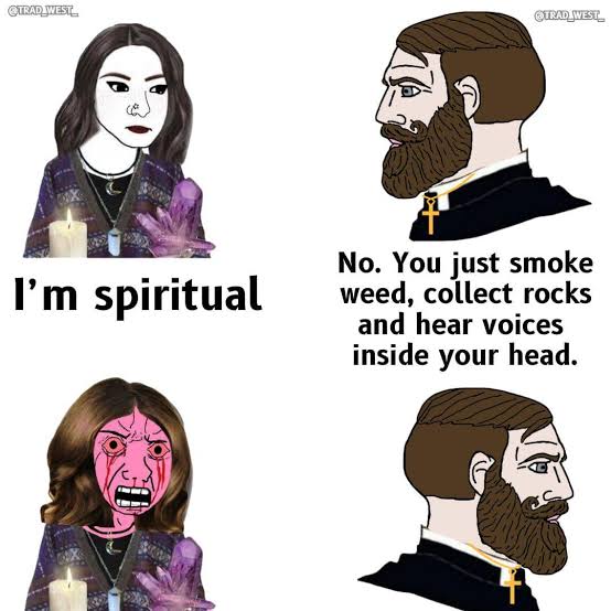 wojak, yes chad, pink rage, angry, beard, brown hair, christian cross, christianity, closed eyes, closed mouth