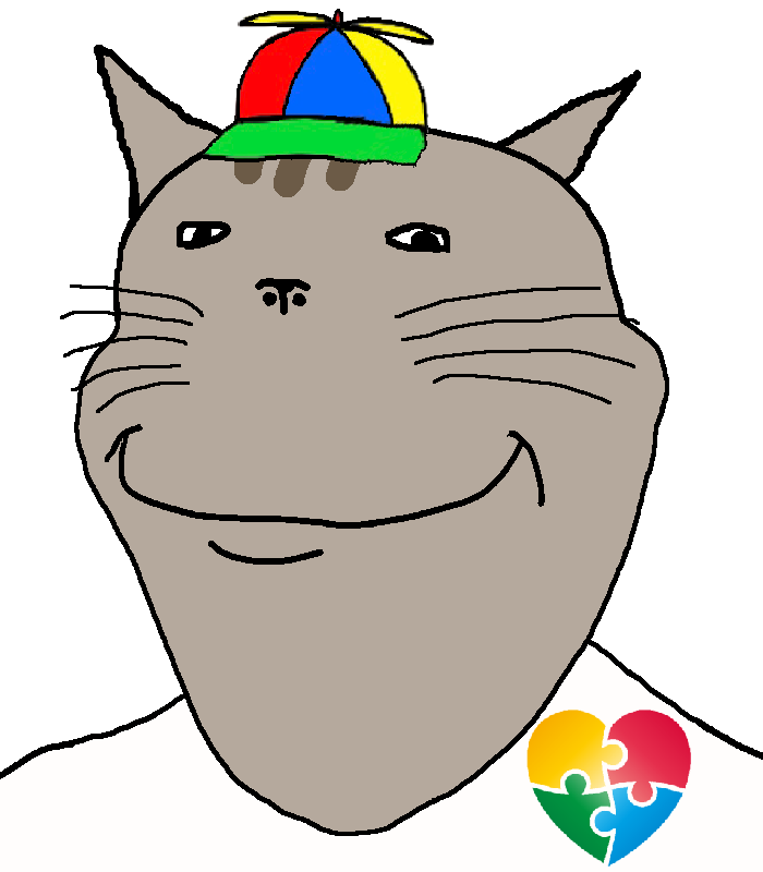gapejak, impish soyak ears, henry, henrymeowjak, impish meowjak, autism, brown fur, cat ears, closed mouth, clothes