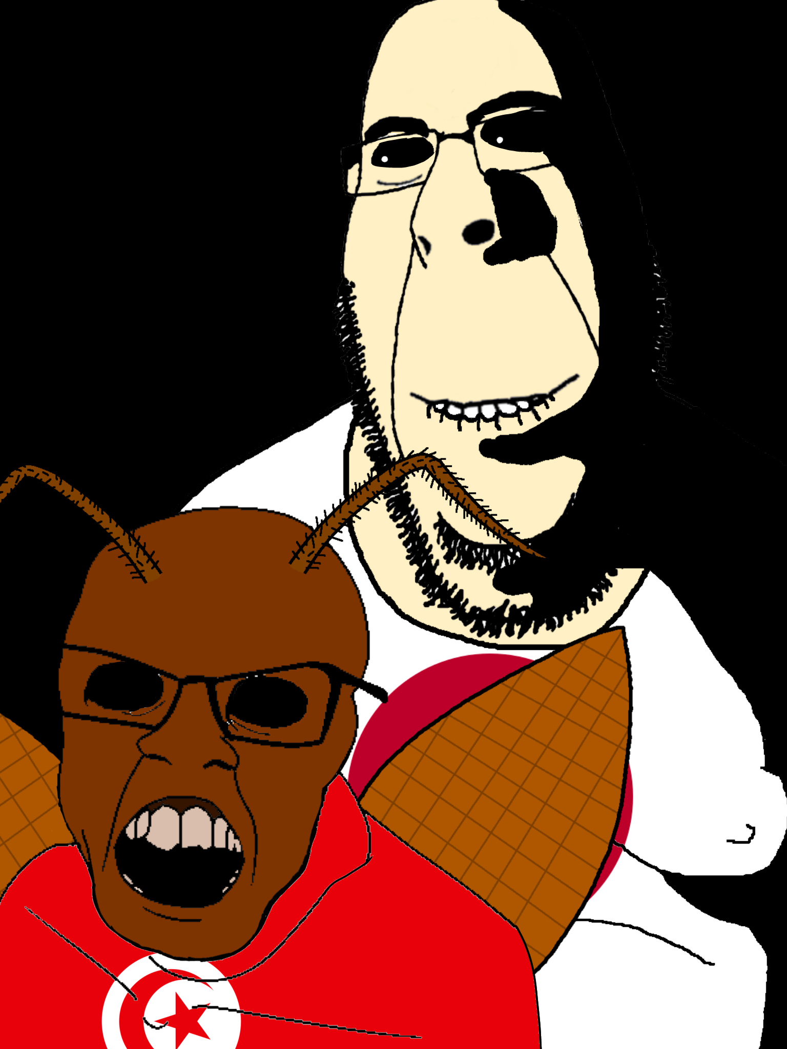 rapeson, cobson, feraljak, feraljak (crazed), hornyson, rapeson, animal, asian, bald, biting lip