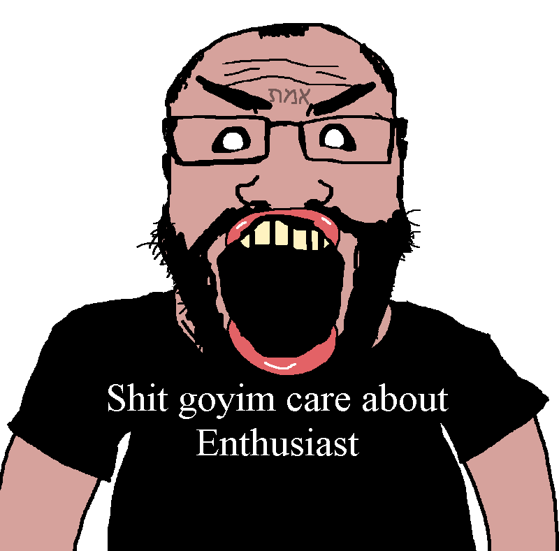 markiplier soyjak, science lover, amerimutt, balding, beard, black sclera, black shirt, emet, glasses, golem