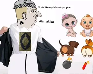 yes chad, yes chinlet, cryboy soyjak, animal, baby, beard, blonde hair, crying, dog, dog ear