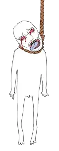 bernd, jasonjak, ack, arm, bloodshot eyes, crying, full body, hands, hanging, leg