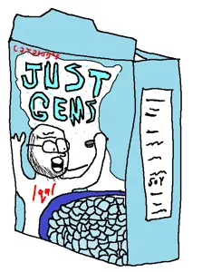 cerealjak, soy products, /qa/ (4chan), arm, box, cereal, food, gem, glasses, hands