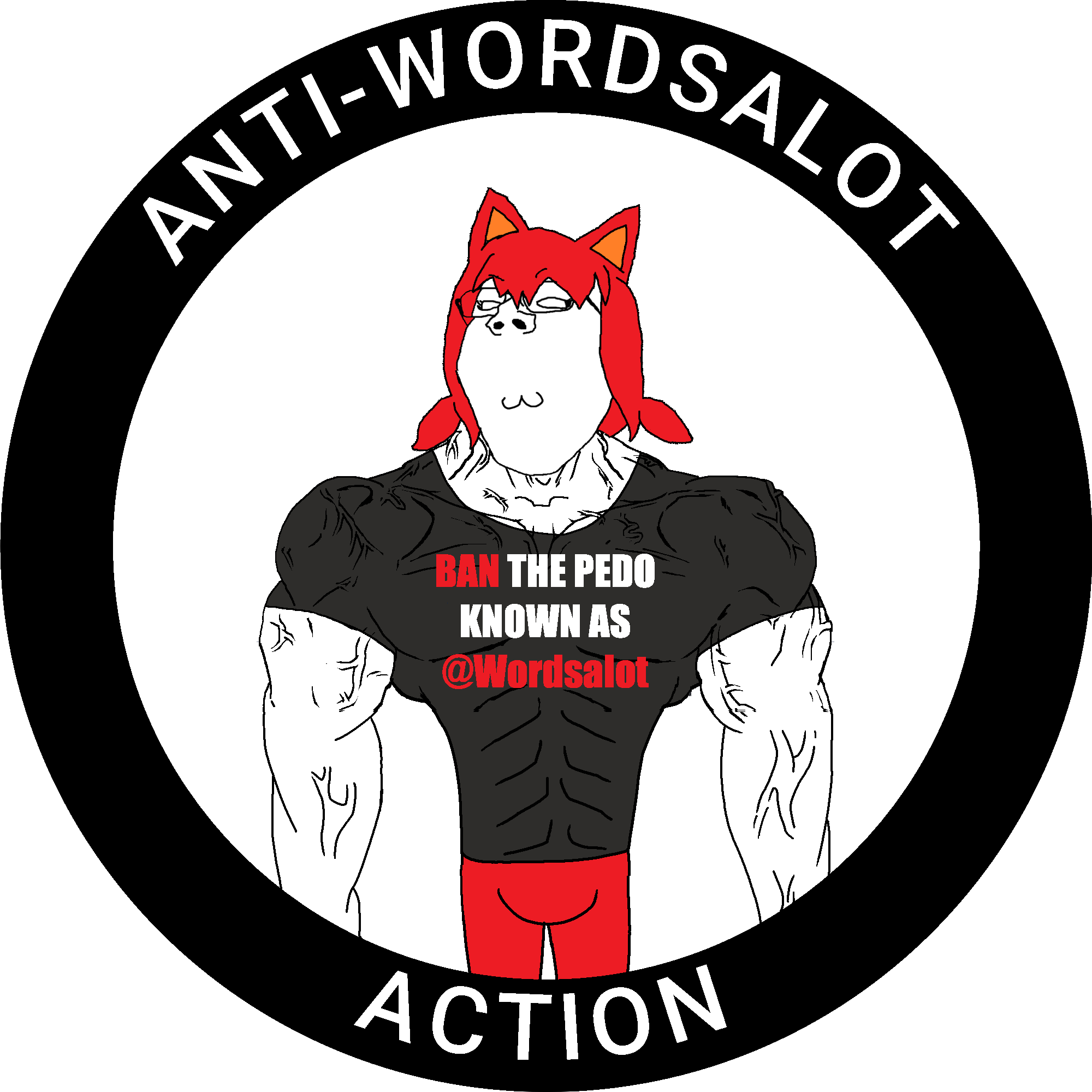 tama, chudjak, gapejak, chudjak front, muscular chud, 1soyjak, antifa, antifa badge, buff, cat ears