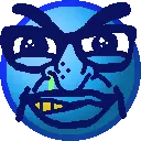 brandon, meximutt, branigger, nuurumoji, angry, big eyes, big lips, blue, blue skin, circle