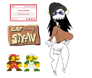 plimboner, luigi, mario, soytan, badly drawn, big breasts, breasts, female, ms paint, nintendo