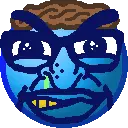 brandon, meximutt, branigger, nuurumoji, angry, big eyes, big lips, blue, blue skin, brown hair
